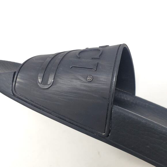 Gucci Logo Slides Rubber Sandals Slip On Black Italy Womens Size 40 US 10 - Picture 12 of 14